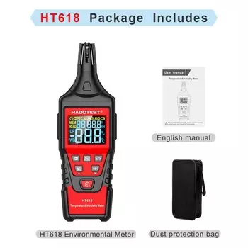 HABOTEST HT618 Цифровой Термометр-гигрометр Ручной Детектор Температуры И Влажности Воздуха Тестер Давления Воздуха Промышлен...