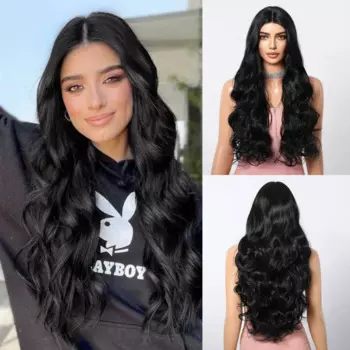 HAIRCUBE 13*1 кружевной передний парик длинные черные волнистые для черных женщин синтетический парик для ежедневного использования косплей кружевные волосы Термостойкое волокно
