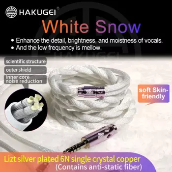 Hakugei White Snow Litz посеребренные 6N однокристальные медные наушники обновление гарнитуры линейный кабель diy hifi 0,78 mmcx qdc