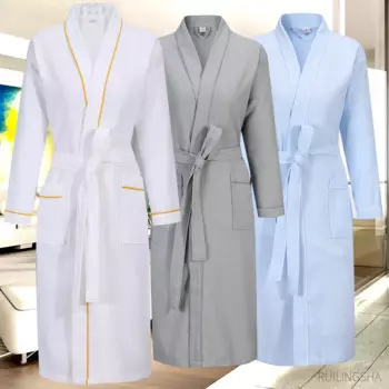 Халат вафельный для мужчин и женщин, 100% хлопок