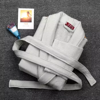 Халат женский, хлопковый, толстый, с длинным рукавом