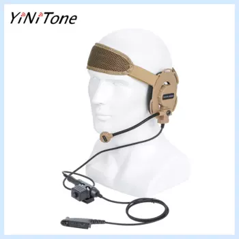 Ham радио NATO Brown HD03 CS Bowman Elite II Гарнитура микрофон с U94 PTT для Motorola GP140 GP320 GP328 GP338 GP340