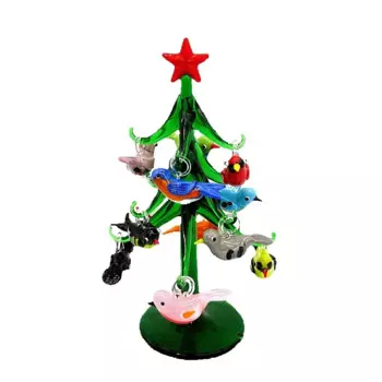 Стеклянная елка с птицами JSSMTLP