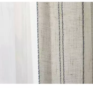 HANLU Льняная хлопковая полосатая штора