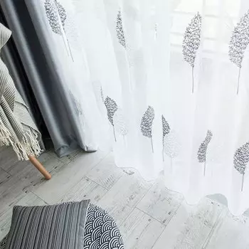 HANLU шифоновые шторы с вышивкой