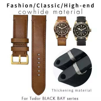 HAODEE 22 мм 23 мм Матовый кожаный ремешок для часов подходит для Tudor Black Bay Бронзовый GMT Pelagos винтажный ремешок из натуральной воловьей кожи