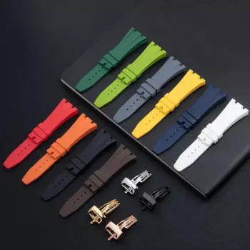HAODEE 27 мм мягкий резиновый ремешок для Audemars ремешок для Piguet ремешок для AP 41 мм Циферблат 15400 15500 браслет с пряжкой-бабочкой