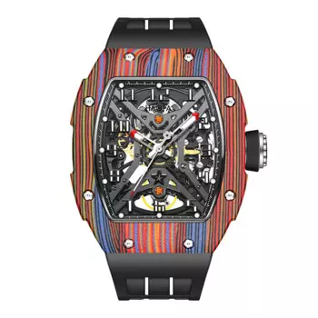 Haofa красочные автоматические часы из углеродного волокна с передней частью для мужчин, сапфировые светящиеся механические часы, мужские водонепроницаемые часы со скелетом 1975