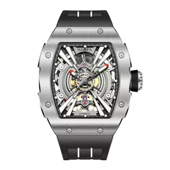 Haofa полые автоматические часы для мужчин, механические часы из нержавеющей стали, сапфировые водонепроницаемые светящиеся роскошные деловые часы 1907