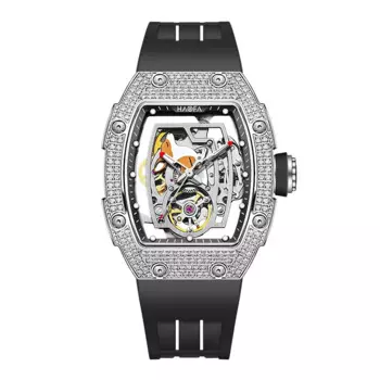 Haofa женские часы-кенгуру с автоматическим механизмом, светящиеся бриллианты, полые скелетоны, прямые модные женские роскошные наручные часы 1992