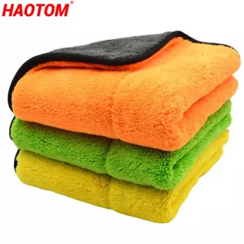 HAOTOM 800GSM 45 см x 38 см супер толстые плюшевые салфетки из микрофибры для чистки автомобиля уход за автомобилем микрофибра воск полировка детализационные полотенца мягкие