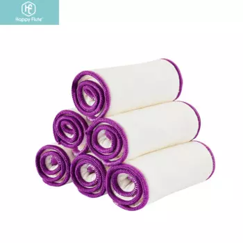 HappyFlute новинка, 35*13,5 см, 4-слойный бамбуковый хлопковый подгузник, подгузник с пурпурной стороной, моющийся и поглощающий, удобный в использовании с подгузником
