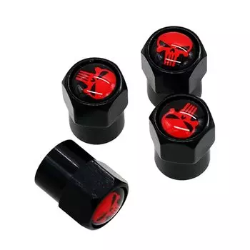 HAUSNN Punisher белый/красный логотип с черепом, колпачки для клапанов, автомобильные колеса, шины, аксессуары, чехлы для штоков, автостайлинг для Ford Toyota Audi VW