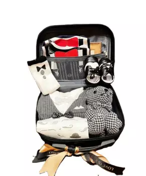 HB коробочка для джентльмена, черный комплект хлопковой детской одежды для маленьких джентльменов, весенние детские комбинезоны, детский подарочный набор, коробочка для новорожденных