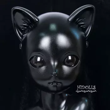 (HD04B) Черная Женская милая маска в виде котенка Lilith девушка Смола голова Косплей Японская ролевая BJD Kigurumi фотомаска