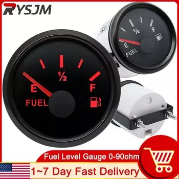 HD 0-90 Ом Указатель уровня топлива 52 мм Универсальный измеритель уровня газового топлива для морской лодки, автомобиля, грузовика, каравана, 12 В/24 В, E-F, красная подсветка
