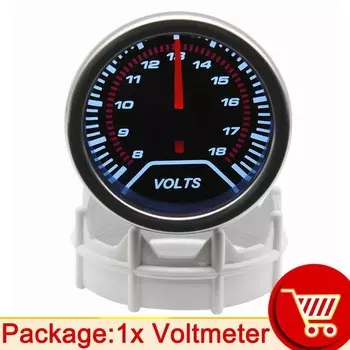 HD 12 В вольтметр для автомобилей автоматический вольтметр 8-18 В 52 мм универсальный вольтметр напряжения цифровой индикатор батареи мотоцикл