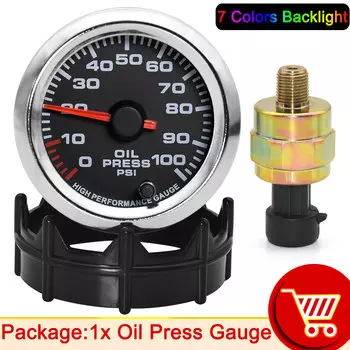 HD 7-цветные манометры давления масла, турбонаддува, измеритель температуры масла и воды с датчиком для гоночного автомобиля, измеритель топлива 52 мм, авто