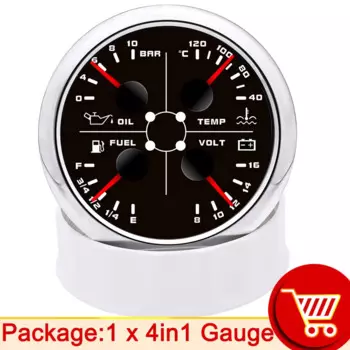 HD 85 мм вольтметр измеритель величины напряжения с сигнализацией Многофункциональный датчик уровня топлива температура воды измеритель давления масла для автомобиля лодка морской