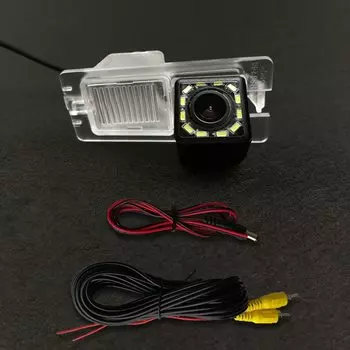 HD Беспроводная Автомобильная CCD задняя камера рыбий глаз 8 12 светодиодов динамический кронштейн ночного видения для парковки для Ssangyong Rexton Kyron Korando Actyon