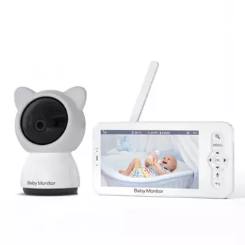 HD Wi-Fi радионяня с приложением, 5-дюймовая 1080P зум детская камера, ночное видение, 2-сторонняя связь, аккумулятор 3000 мАч, 1000Ft-EU разъем, простая установка