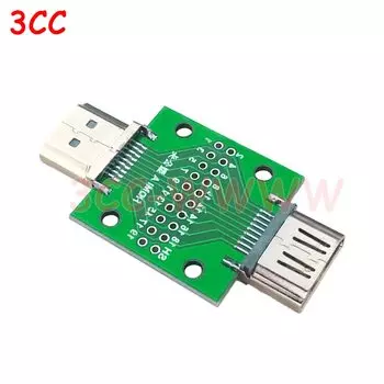 1 шт. тестовая плата HDMI «папа» и «мама», мини-Коннектор с платой PCB, шаг 2,54 мм, контактов, DP HD A «Мама-папа», плата адаптера