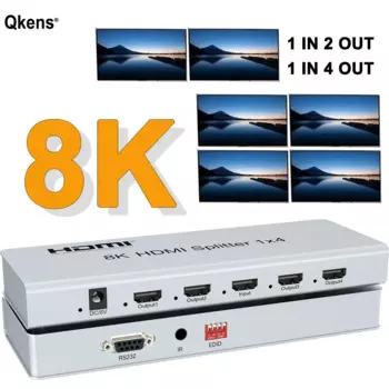 Разветвитель HDMI 8K60Hz 1x4 HDMI2.1 HDR 3D аудио-видео конвертер 1 в 2 3 4 выхода 4k 120 Гц 8K 1x2 HDMI разветвитель ПК в телевизор двойной дисплей