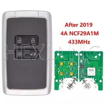 HE 4A PCF7953M NCF29AxM 433 МГц бесконтактный умный автомобильный дистанционный ключ для Renault Clio5 Megane4 Scenic4 Zoe2 Koleos2 Captur2 2016-2022+