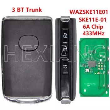 HE WAZSKE11E01 WAZSKE13E03 6A/ID49 Чип 433 МГц Бесконтактный автомобильный дистанционный ключ для Mazda Axela CX30 CX-30 CX-5 CX-8 CX-9 2016-2021