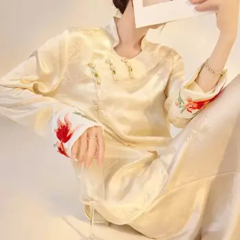 Стиль тяжелой промышленности, новая китайская модная рубашка на пуговицах с сенсорной шелковой вышивкой