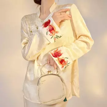 Стиль тяжелой промышленности, новая китайская модная рубашка на пуговицах с сенсорной шелковой вышивкой