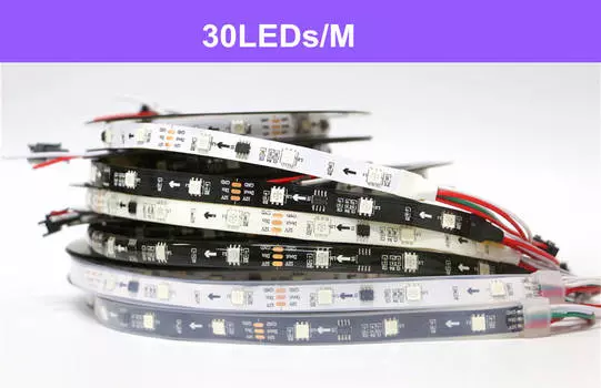 HEGUOGUO Пиксельная светодиодная лента WS2811 RGB 30/60 LEDs/m 12В