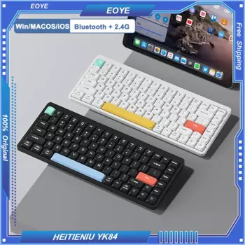 HEITIENIU YK84 Механическая клавиатура с карликовым валом Ультратонкая беспроводная Bluetooth Удобная маленькая клавиатура для Mac Office Tablet iPad