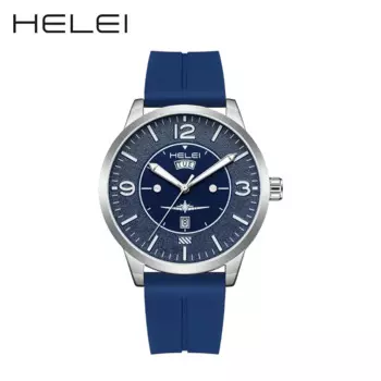 HELEI модные новые спортивные повседневные кварцевые часы с датой и магнитным силиконовым светящимся ремешком Мужские наручные часы