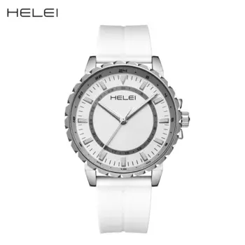 HELEI модные новые спортивные повседневные кварцевые часы с датой и магнитным силиконовым светящимся ремешком Мужские наручные часы