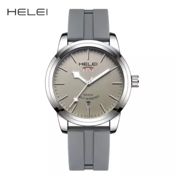HELEI модные новые спортивные повседневные кварцевые часы с датой и магнитным силиконовым светящимся ремешком Мужские наручные часы