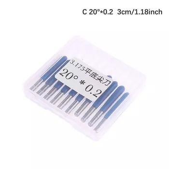 HELTC Фрезы для гравировки 3,175 мм, набор из 10 шт., вольфрамовая сталь