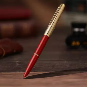 Hero 100 14K перьевая ручка золотого цвета красная металлическая запеченная краска EF 0,38 мм чернильная ручка для письма офисная элегантная фотография набор подарков