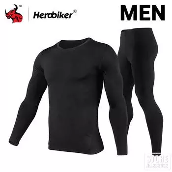 Herobiker мотоциклетная куртка мужская комплект термобелья на флисовой подкладке лыжный костюм зимняя теплая мотокуртка одежда 3-цветная