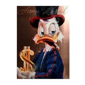HEROCROSS Печать на холсте Disney Donald Duck B Bitcoin Money Art