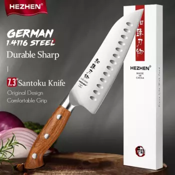 HEZHEN 7,3 дюймов нож сантоку немецкий 1.4116 нержавеющая сталь японский кухонный нож для приготовления мяса кухонные ножи острые инструменты