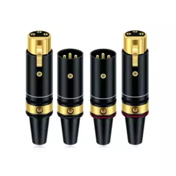 Hi-Fi 3Pin XLR штекер/гнездо Аудио разъем позолоченный 4 шт. XLR штекер/гнездо для микрофона аудиокабель
