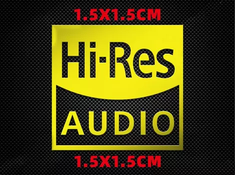 Hi-res AUDIO золотой стандарт, высокое качество, звуковая сертификация, металлическая наклейка для наушников, компьютера, металлическая декоративная наклейка