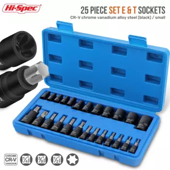 Hi-Spec 19/23/25/34/шт. CRV E-type T-type Torx Star гаечный ключ головка Отвертка Набор розеток E-type набор ручных инструментов