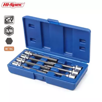 Hi-Spec 7 шт. 3/8 удлиненный набор гнезд 110 мм Adatper Torx/Allen Набор шестигранных головок ручные инструменты
