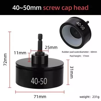 HIFESON 1/4 крышка для бутылки с внешним диаметром, винтовая закручивающаяся головка, крепежная головка 10-100 мм для дрели