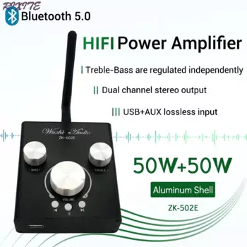 HIfi 100 Вт * 2 TPA3116 Bluetooth 5,0 стерео цифровой усилитель звука, плата, высокие басы, домашний кинотеатр, USB AUX