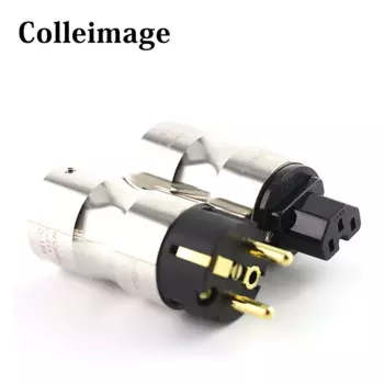 Hifi пара krella CRYO-156 позолоченный Штепсель европейского стандарта Schuko, штепсельная вилка IEC, гнездовой разъем для Hi-Fi аудиокабеля питания переменного тока