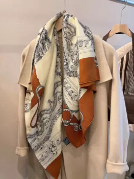 HIGH-END 70% шерсть, 30% шелковый смешанный шарф, ручной подол, закрученные края, 140*140 см, пашмина, 55 x 55 дюймов, зимнее теплое одеяло