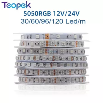 RGB светодиодная лента teopek 5050 SMD 30/60/96/120 LED/m DC12V/24V